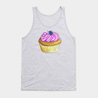 Cake with butter cream and blueberry on top Tank Top